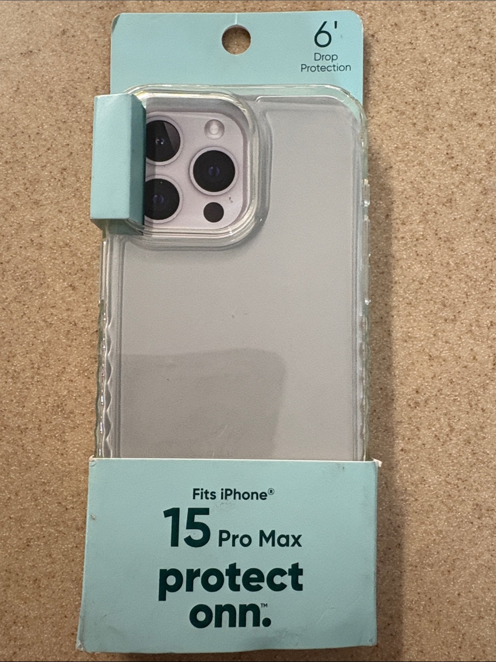 Protect onn. Clear Protective Case for iPhone 15 Pro Max - Seafoam Accent